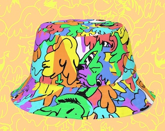Sketchy Mega-Melter Reversible bucket hat