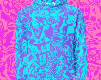 Blue Battle Hoodie (96% insanely soft poly) Hoodie (PS I'd order a size larger than normal!)
