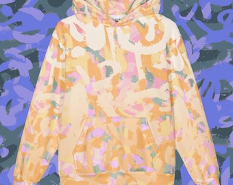 OVERSIZED (95% Cotton) "Lichen Light" Hoodie. See description for size measurements and recommendations
