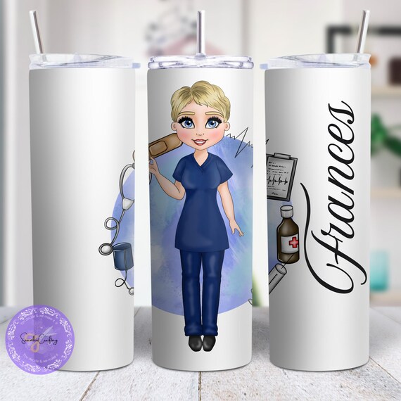 MIP 16oz Stainless Steel Insulated Travel Mug – Princess Wears Scrubs Nurse Design, Coffee Cup