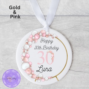 Personalized Ceramic Birthday Ornament: Balloon Arch Keepsake