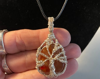 Fire Agate Tree of Life Wire Wrapped