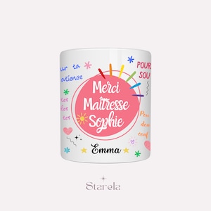 MUG "Thank you Teacher" - To personalize - Customizable mug - Nanny gift - ATSEM gift - Teacher gift - Animator gift