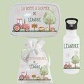 Personalized back-to-school snack kit for school and nursery - Snack box - Children's water bottle - Drawstring bag - Farm tractor theme - Lunch box product logo