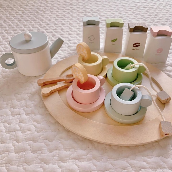 Wooden Tea Set Etsy