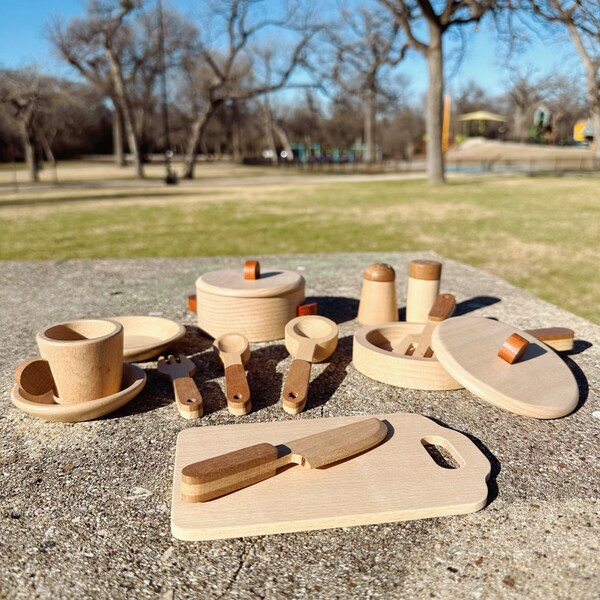 Wooden Cooking Pretend Play Etsy