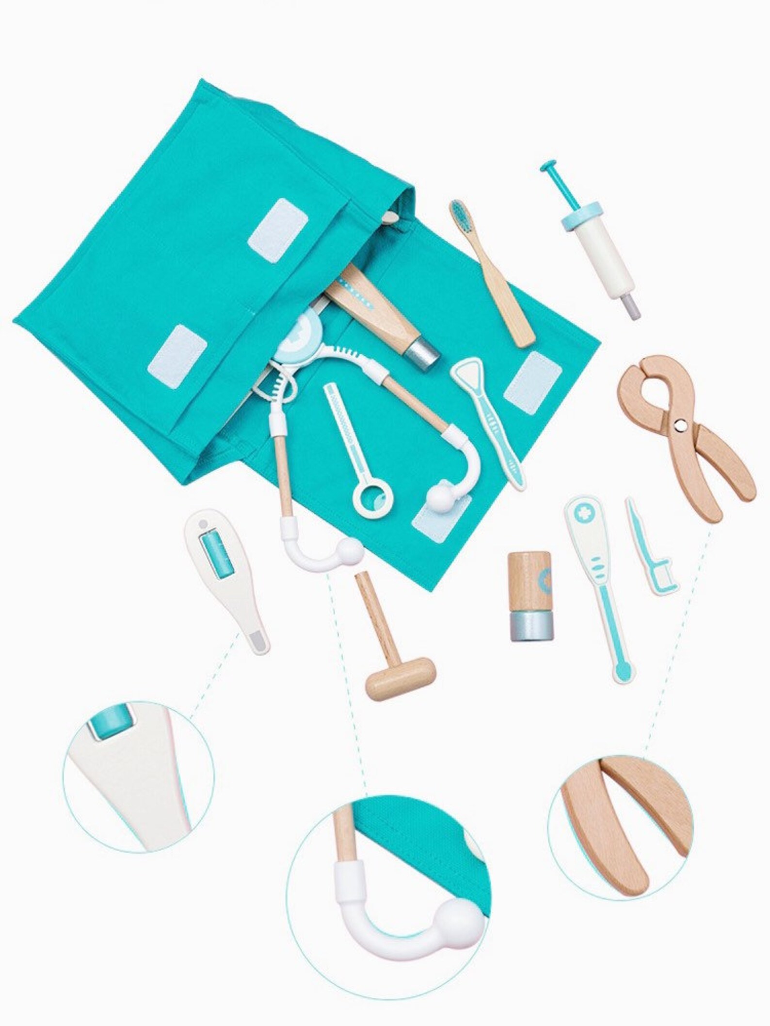 Montessori Wooden Doctors Play Kit Dentist Play Set Toddler Etsy