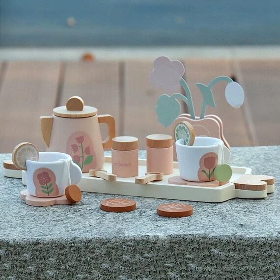 Children's Porcelain Tea Sets For 4 Porcelain Tea Set For Girls - Pink Ceramic Tea Cups With Pink Box - Glass Toy For Kids Party - Ideal Gift For Toddlers And Children's