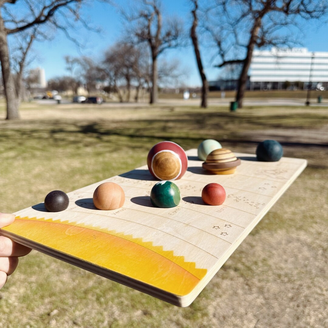 Montessori Wooden Puzzle With Planets of the Solar System-outer Space ...