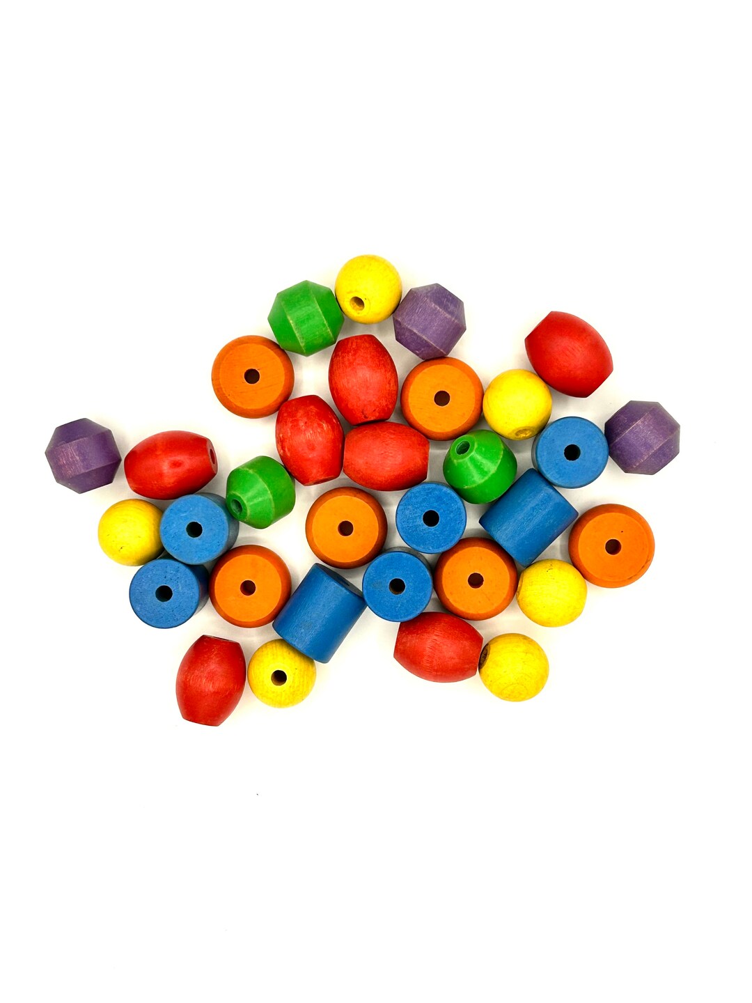 Vintage Wooden Beads Set // Threading Beads Etsy