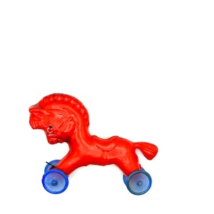 Vintage 1960s Blow Mold Horse Pull Along Toy