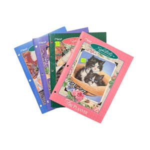 Vintage 1990s Mead Sophisticates Daily Planner Cat Designs for Trapper Keeper or Binder