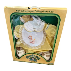 Vintage 1980s Cabbage Patch Kids Yellow Giraffe Dress With Bloomers Coleco Outfit Set