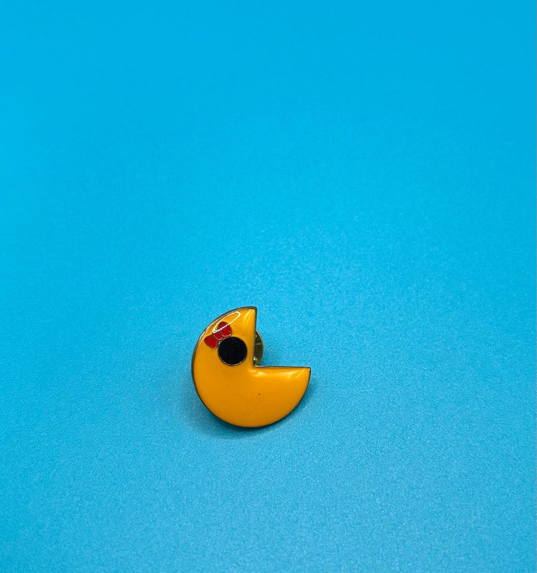 Packman Pin Vintage 80s Girl Pacman Pin - Etsy