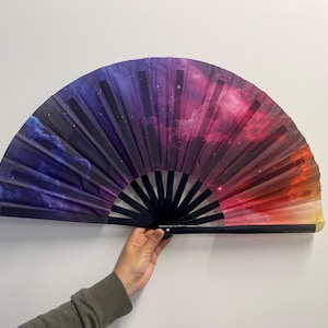 Rainbow Sunset Clacking Hand Fan