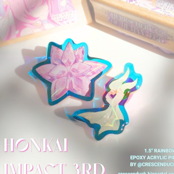Honkai Impact 3rd Elysia HoHe and Ego Rainbow Acrylic Pin