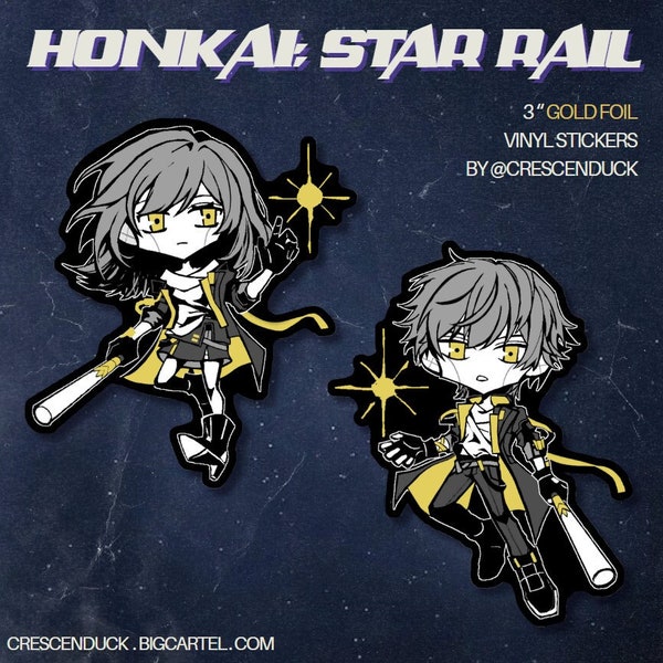 Honkai: Star Rail - Trailblazers Caelus/Stelle Gold Foil Stickers