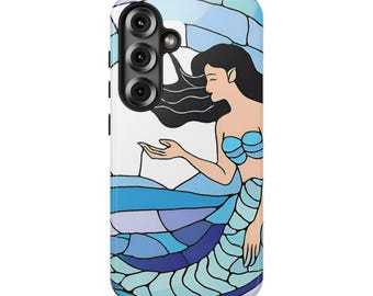 Android Mermaid Phone Case, Unique Stained Glass Design,  Samsung Galaxy S22 S23 S24 Ultra, Google Pixel 9 8 7 6 pro case accessories