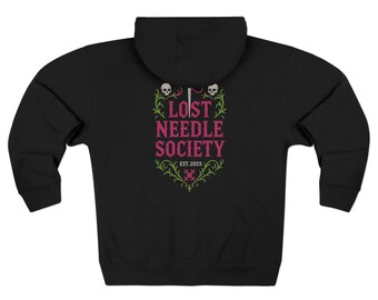 Lost Needle Society Unisex Zip Hoodie