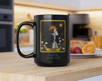 Virgo Mug, Black 15oz Coffee Cup, Zodiac, Astrology Lover's, Virgo Theme, Unique Decorative Drinkware, Customizable