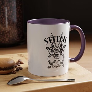 Caneca de ponto, caneca gráfica atrevida para artesãos, tesouras, tesouras imagem 5