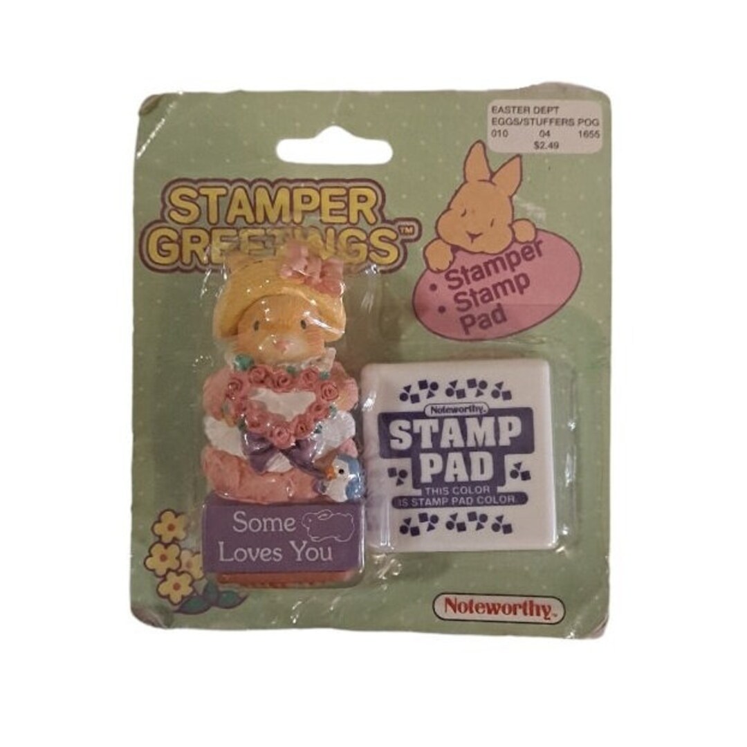 VTG 1998 Stamper Greetings "somebunny Loves You" Easter Rubber Stamp ...