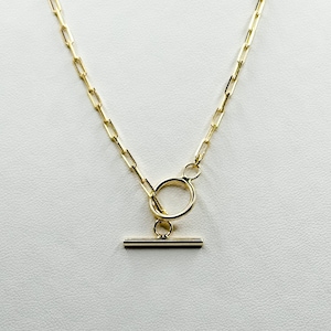 Gold plated sterling silver toggle necklace