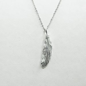 Sterling Silver Feather Pendant - Etsy