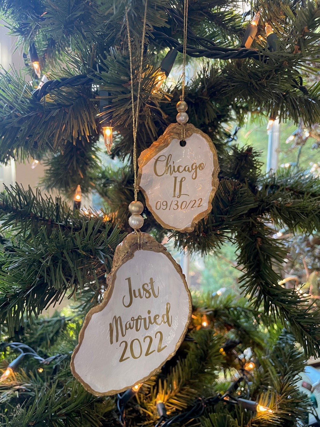 Just Married Ornament or Personalized Ornament With Wedding City & Date ...