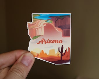 Arizona Sticker | Waterproof Upside down Sticker | Laptop Decal | Desert | Cactus |Water Bottle | Vinyl | Water Proof | Wholesale | Bulk