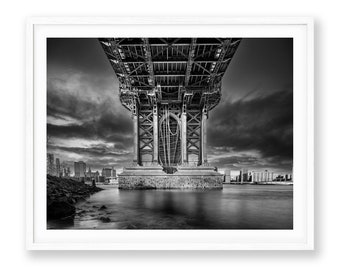 Manhattan Bridge Fine Art Print – Black and White NYC Photography
