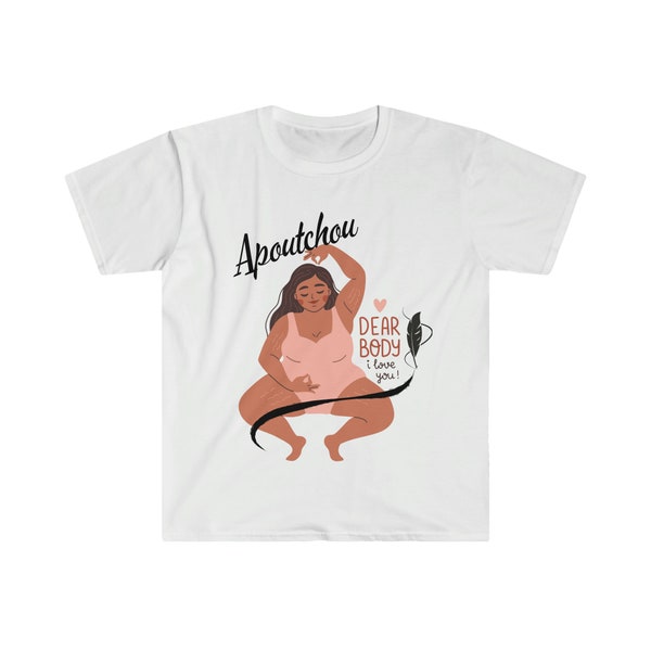 Apoutchou Unisex Softstyle T-Shirt by chaaty Jae (black, afro, big size, plus, soirée, relax, simple, qualité, sympa, cool, mignon, cadeau