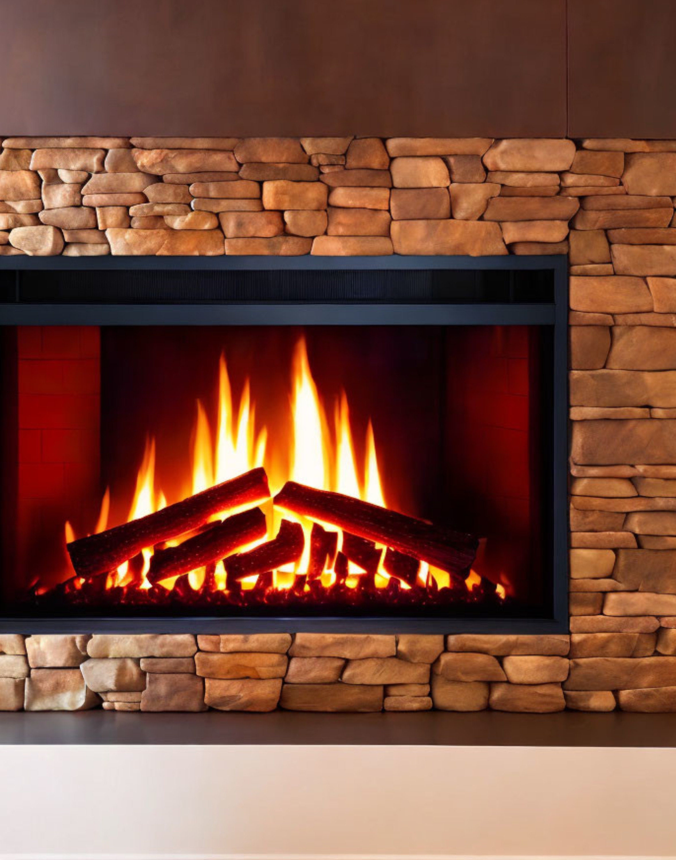 Insert Cheminée Décoratif Rétro 24 Pouces - Bûches Effet Bois Brûlant - Électrique Portable