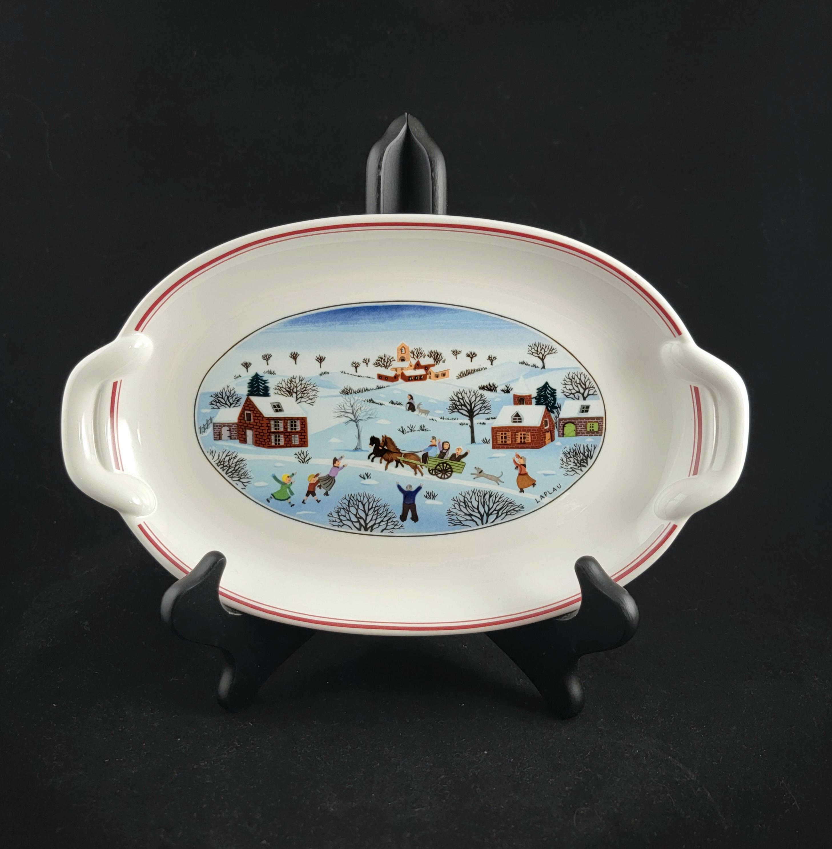 ク*ン様 希少　レアVilleroy&Boch ノスタルジックマーケット　クリス Villeroy & Boch Naif Christmas Pickle Dish. Measures 10.25