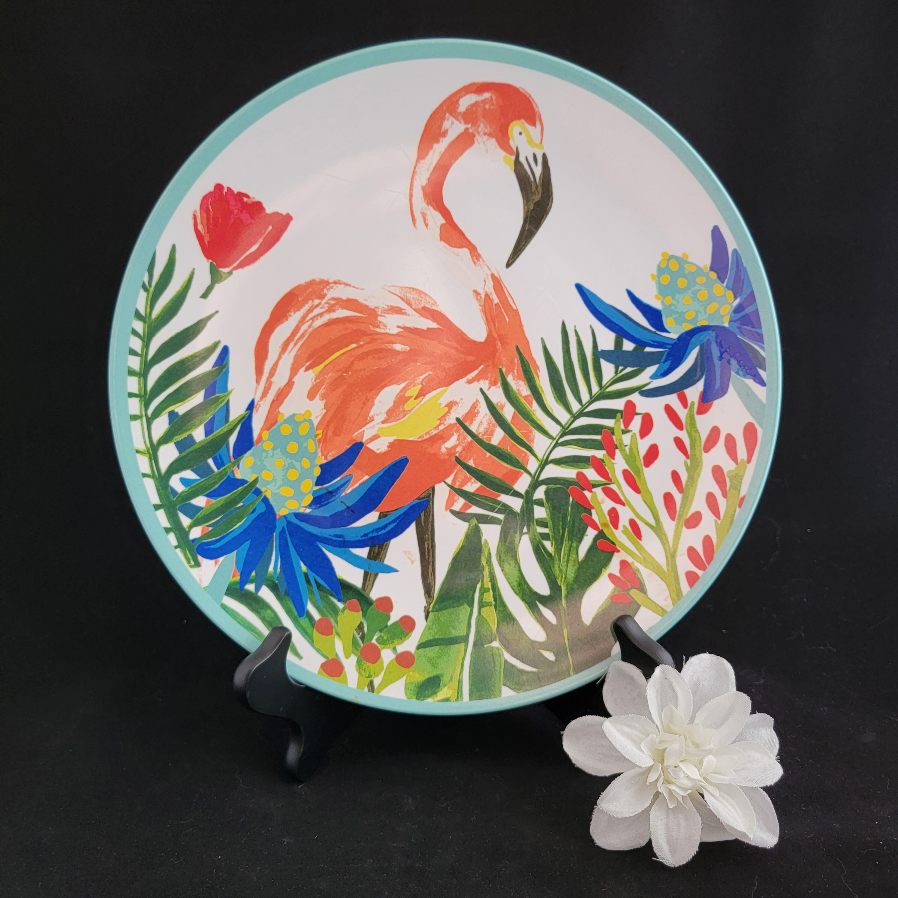 Flamingo Dinner Plates Melamine 10 12 Summer Party Plastic set of 3