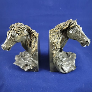 Hand painted Equestrian Horse Head Bookends