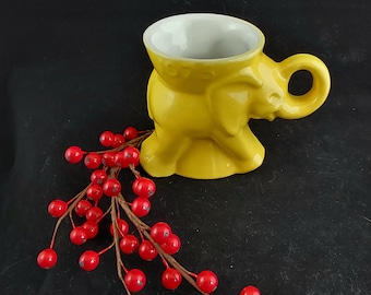 Vintage GOP Yellow Elephant political Mug by Frankoma pottery 1975