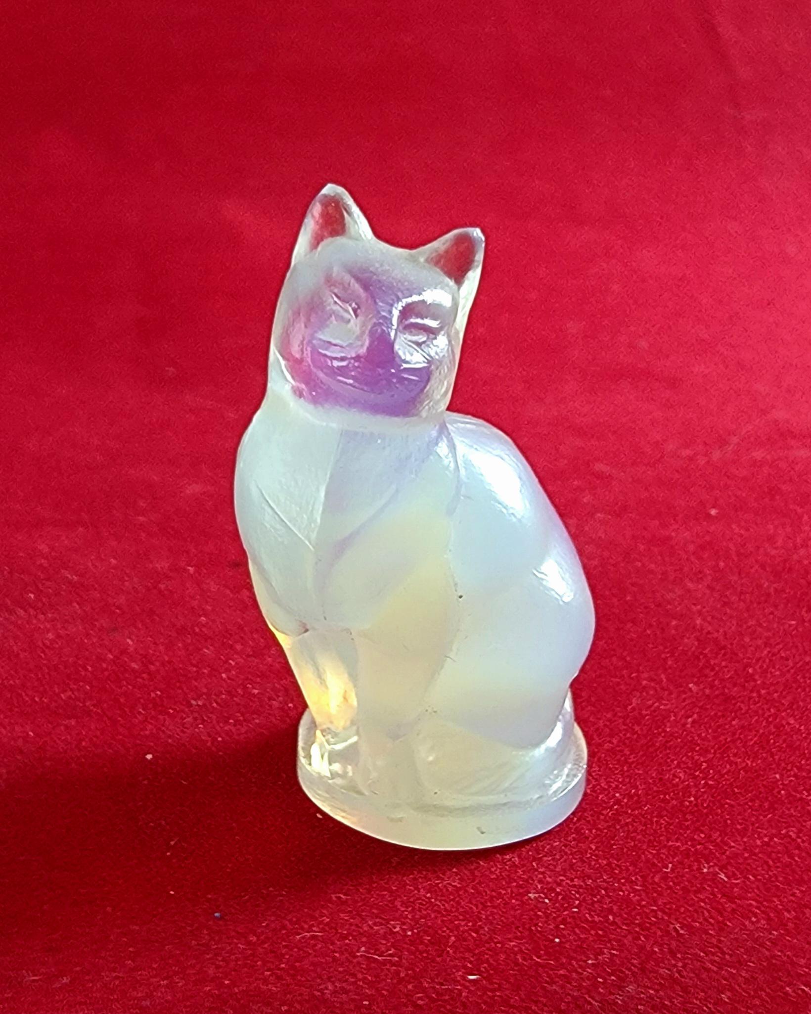 Sabino Opalescent Glass Miniature Cat Statuette Vintage - Etsy