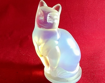 Sabino Opalescent Glass Cat Art Deco Statuette - Etsy