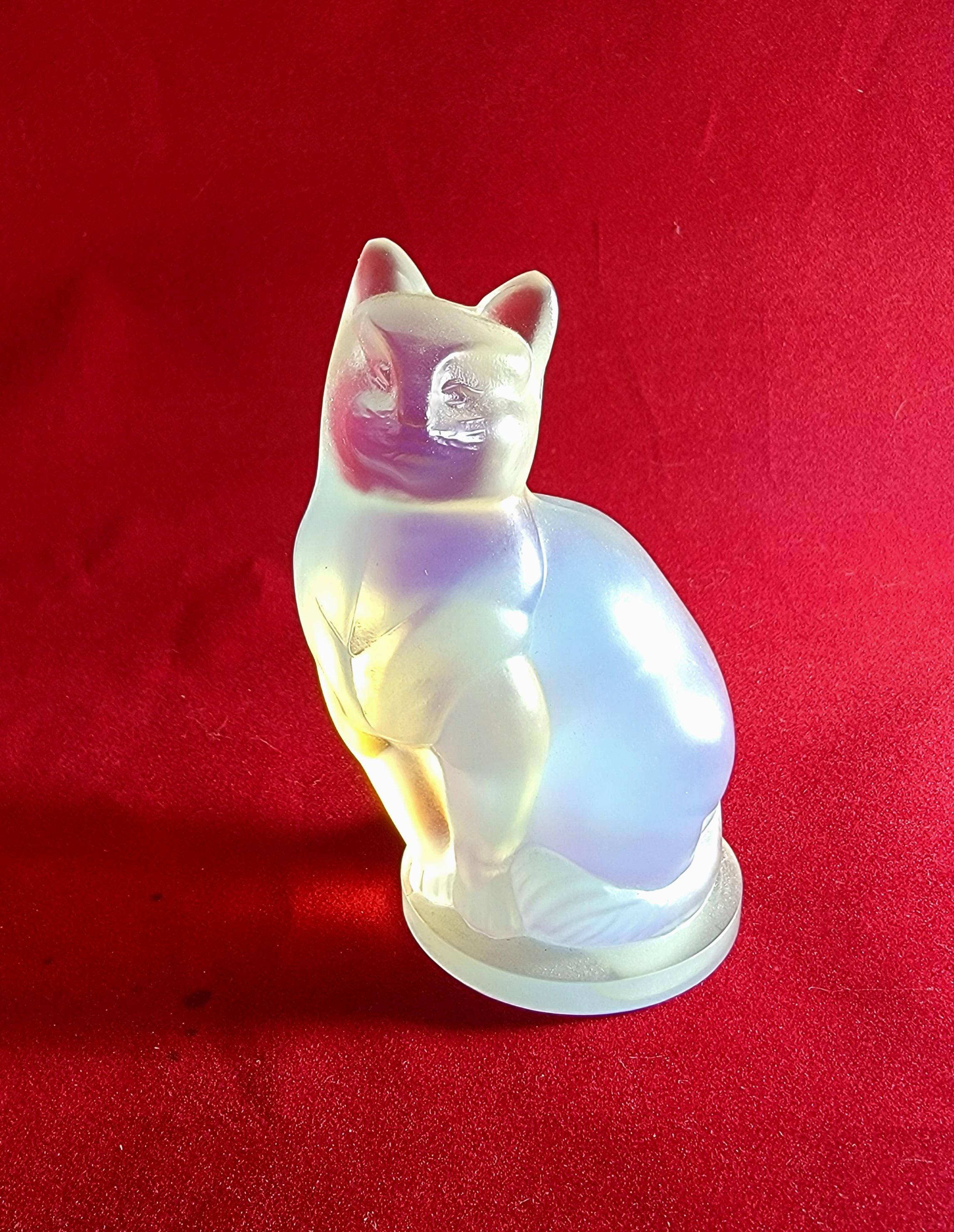 Sabino Opalescent Glass Cat Art Deco Statuette - Etsy