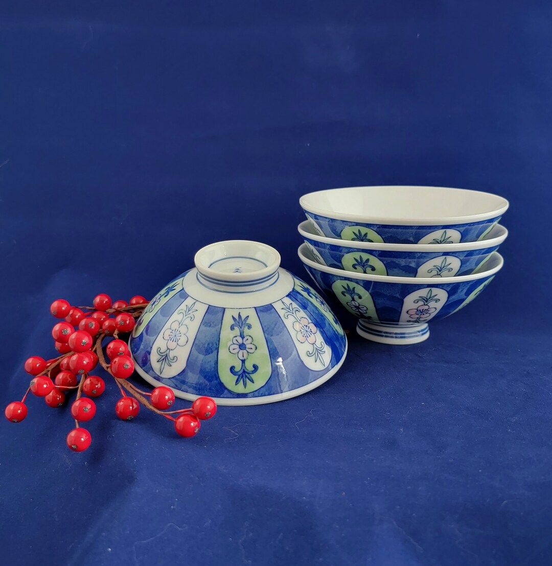 Vintage Japanese Rice Bowls Set of 4 Etsy