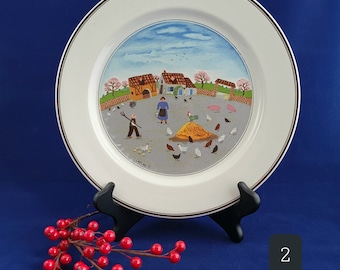 Vintage Villeroy and Boch Naif Christmas Dinner Plates 10.5&quot; sold as each