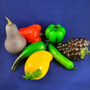 Murano Style Glass Fruit Veggies