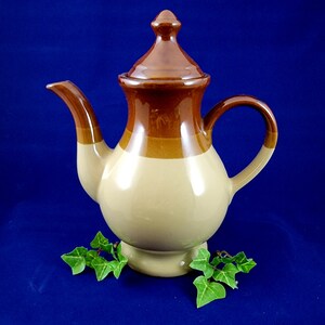 Vintage Interpur 3 tone tan to brown ceramic Teapot
