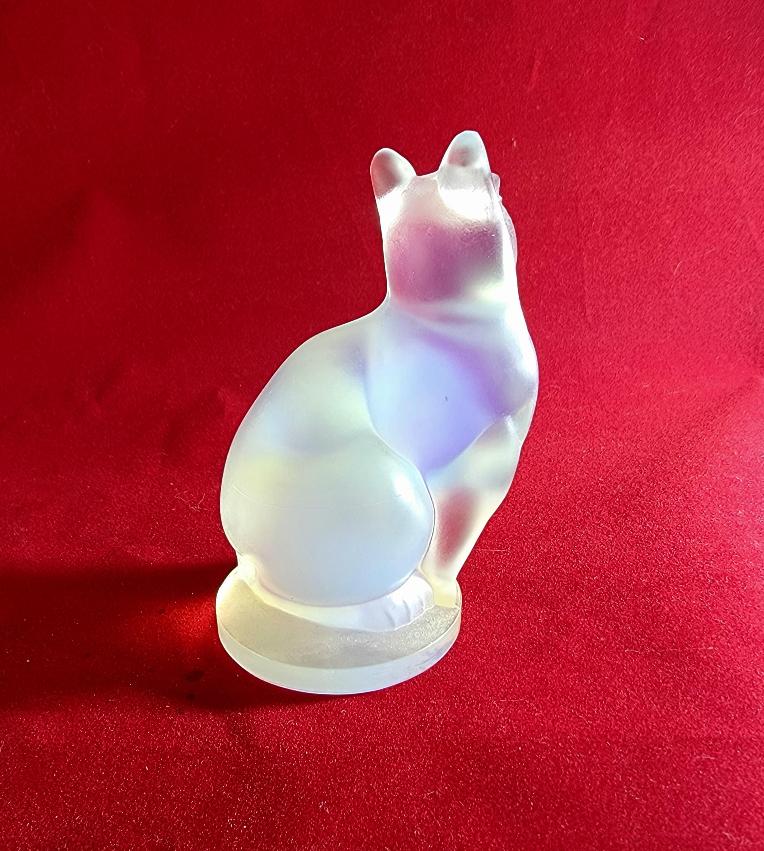 sabinoglass オパールセントガラスの猫 Sabino Opalescent Glass Cat Art Deco Statuette - Etsy