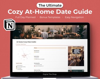 Gemütliche Date Night Ideen | Notion Template At-Home Vorgeplantes Datum | Ganztägig eingeplant