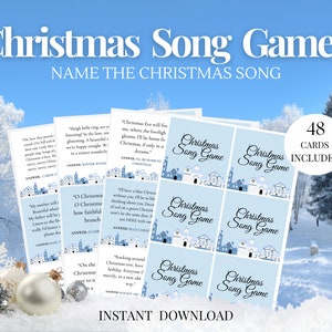 Name the Christmas Song Game Family-friendly Printable Holiday Party Game Instant Download - Etsy