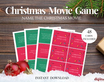 Name the Christmas Movie game | Printable party Game for Families | Instant Download