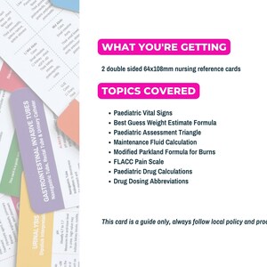 Paediatric Nurse Reference Cards, Nurse Midwife Reference Tool, Paeds ...