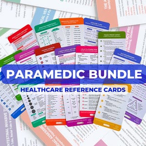 Paramedic Reference Cards, First Responder Prompt Cards, Medic, Paramedic New Grad, Clinical Reference Card Packs, Nursing Reference Bundle